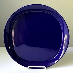 Rachael Ray Dinner Plate ROUND & SQUARE Dark Blue 11” Heavy Stoneware H019